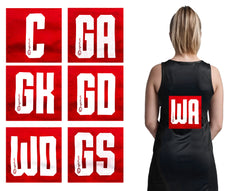 Optimum Netball Patches – Durable, Lightweight, and Adjustable Fabric Patches with Bold Lettering for Team Identification – Perfect for Training and Matches