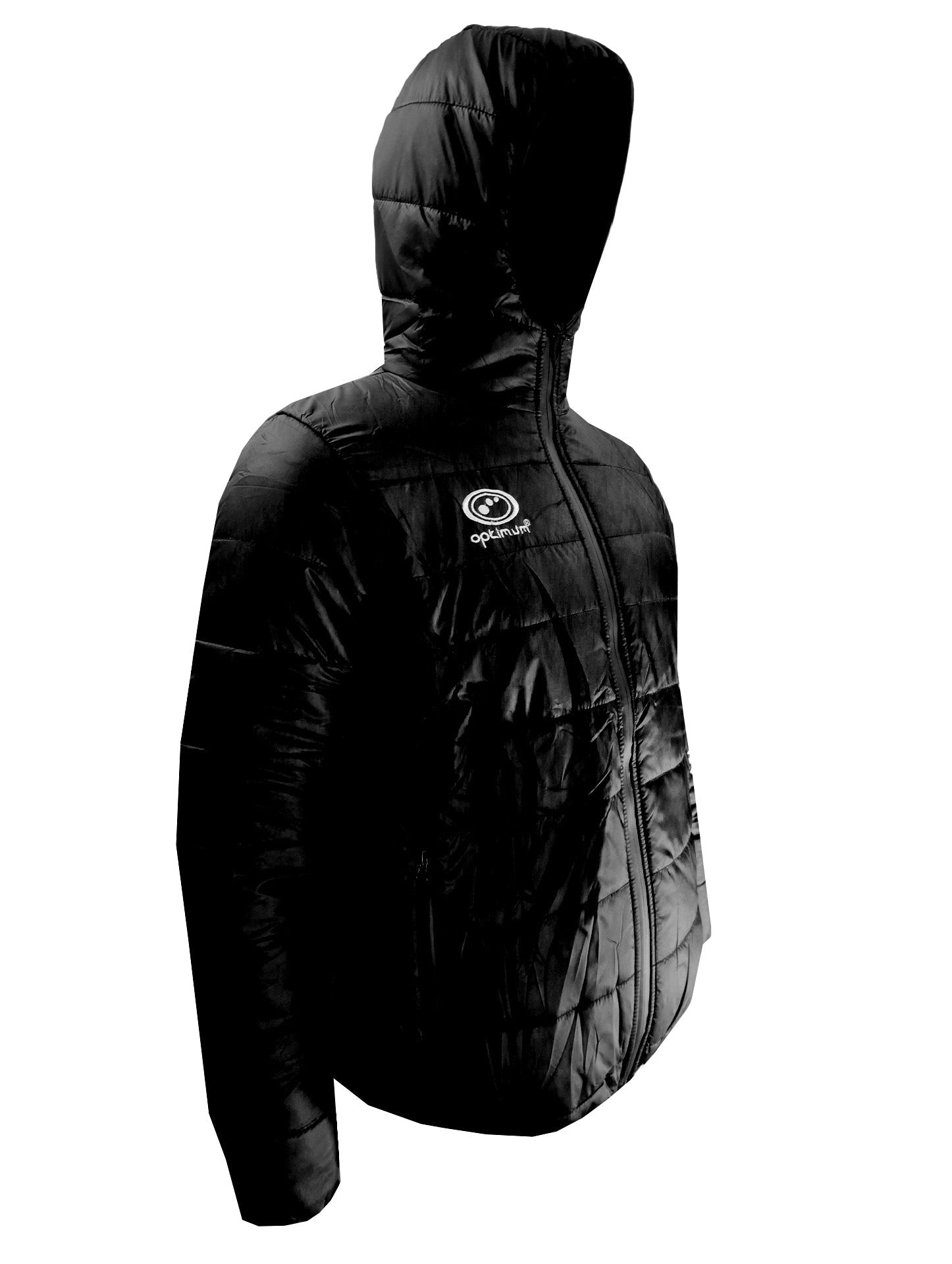 Optimum Quilted Puffer Hooded Jacket BLACK