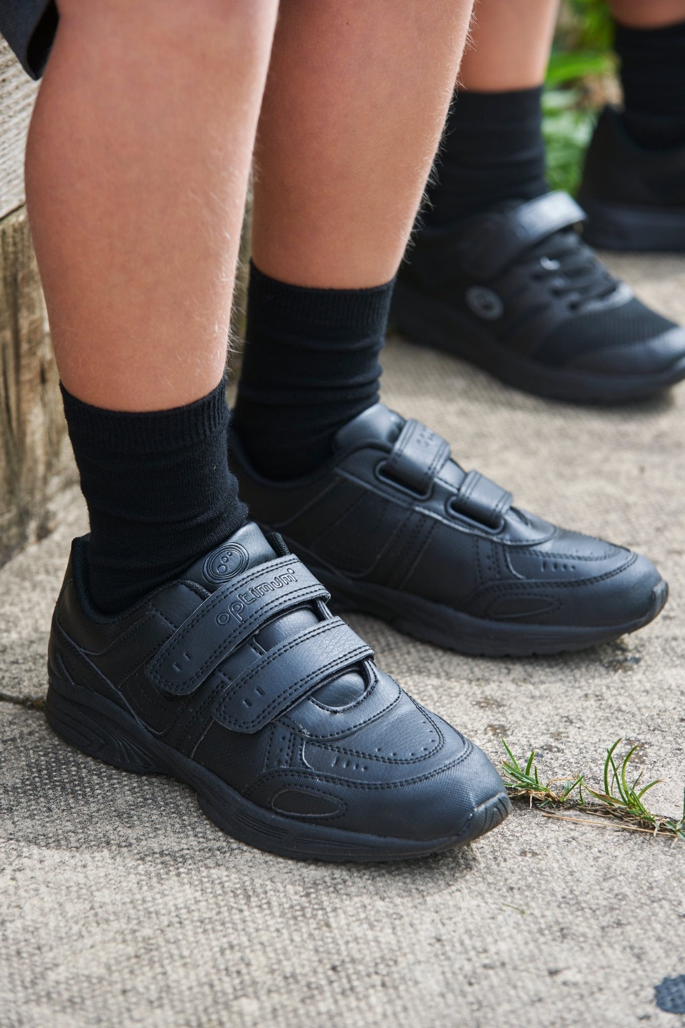 Black velcro trainers for school on sale