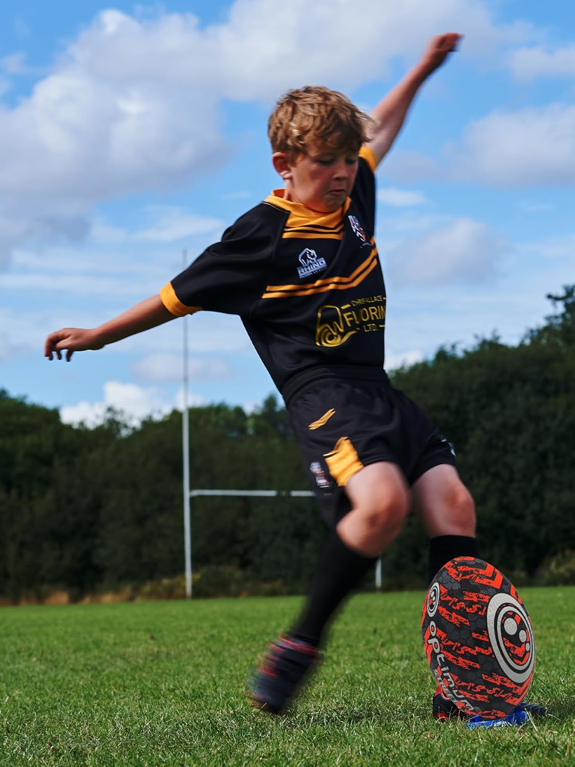 STREET RUGBY BALL - BLACK/ORANGE - MINI - Optimum