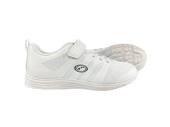 Mesh Top School Trainer Easy Fasten White - Optimum