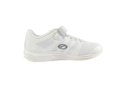 Mesh Top School Trainer Easy Fasten White - Optimum