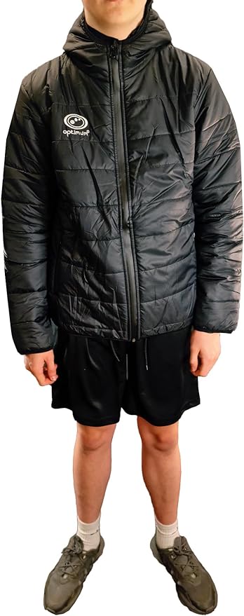 Optimum Quilted Puffer Hooded Jacket BLACK - Optimum